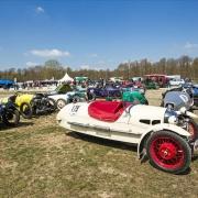part of the morgan paddock with the super sports morgan of de penfentenyo in the fore ground