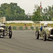 sue darbyshire and iain stewart behind the bugatti t35b of chris hudson at devils elbow copy