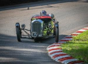 Shelsley Cathy Quinn pops a wheel over the rumble strip entering the first Esse